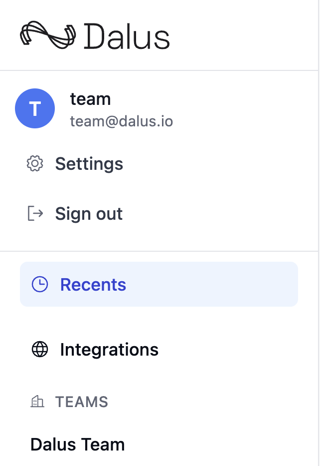 Image: the **Recents** page listing your latest models with quick actions
