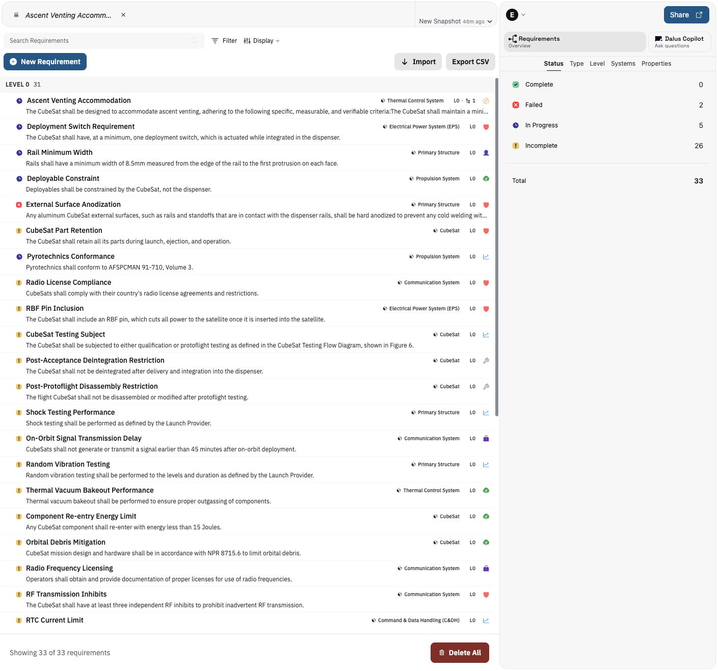 Image: editing requirements with pill view, context menu, and field‑based sorting